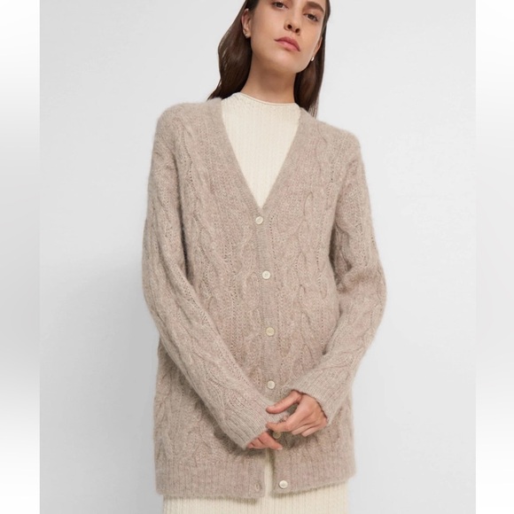 Theory Alpaca Cable Knit Cardigan - Picture 5 of 7